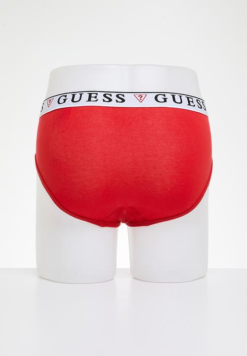 GUESS - Brian hero brief 3 pack - red melange & white combo