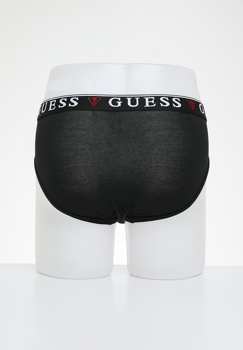 GUESS - Brian hero brief 3 pack - jet black w/ frost grey