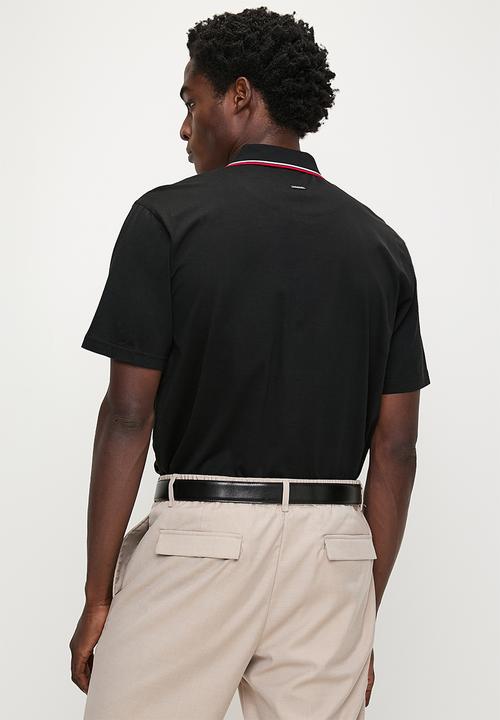 POLO - Tony Tipped Mercerised Short sleeve Golfer - Black