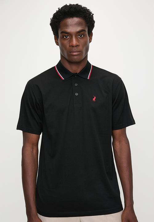 POLO - Tony Tipped Mercerised Short sleeve Golfer - Black