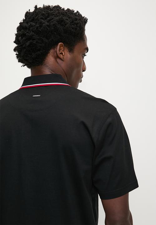 POLO - Tony Tipped Mercerised Short sleeve Golfer - Black