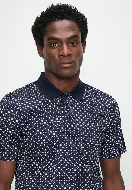Pringle of Scotland - Kurt mercerized jacquard golfer - navy