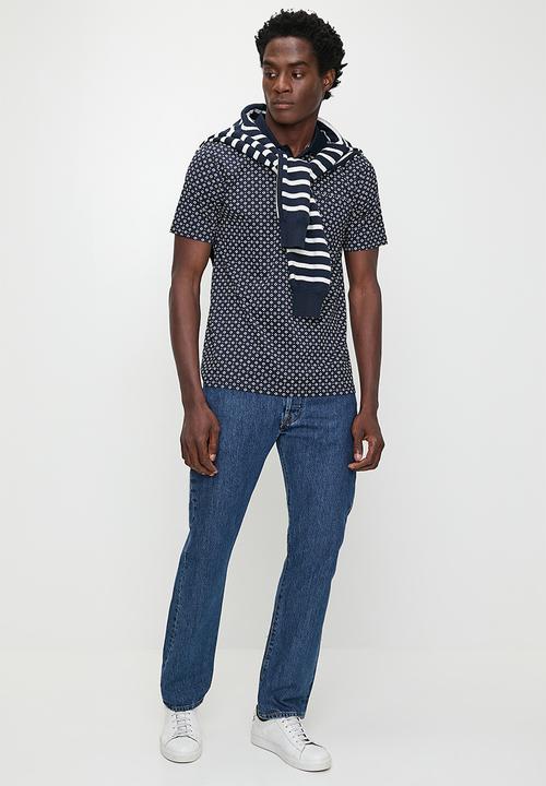 Pringle of Scotland - Kurt mercerized jacquard golfer - navy
