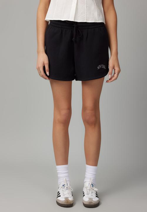 Factorie - Pull On Fleece Short - Black/Ny