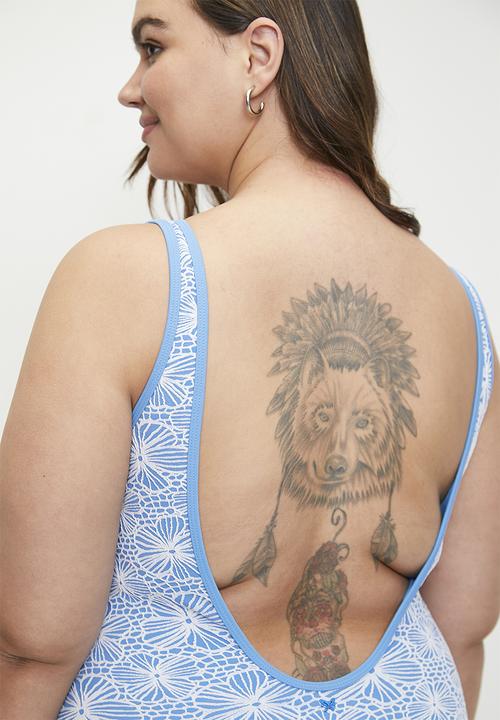 Lizzy - Plus Khai full swimsuit - blue lace