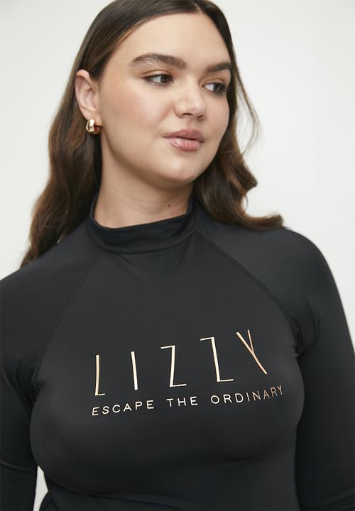 Lizzy - Plus Forelle Long sleeve rashie - black