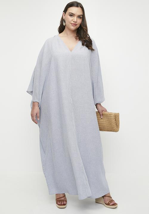 MILLA - Deep v kaftan maxi dress - stripe.