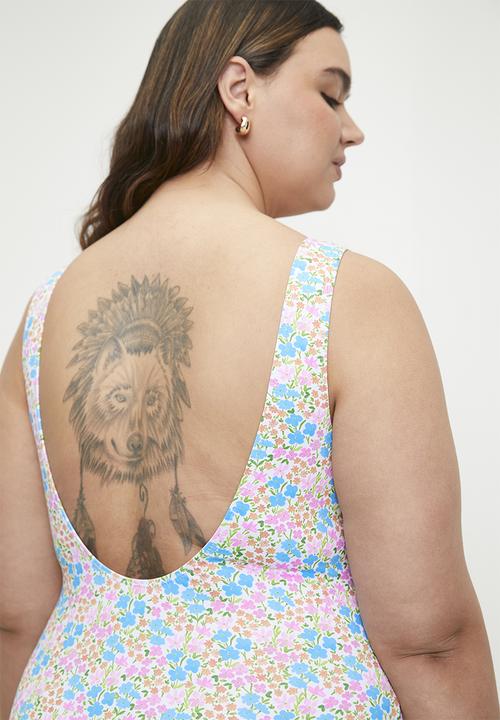 Cotton On - Plus Scoop Back One Piece Cheeky - Gina Floral
