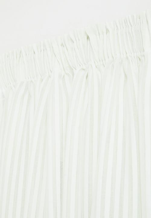 Sixth Floor - Chenille Stripe Taped Curtain - White