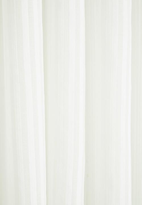 Sixth Floor - Chenille Stripe Taped Curtain - White