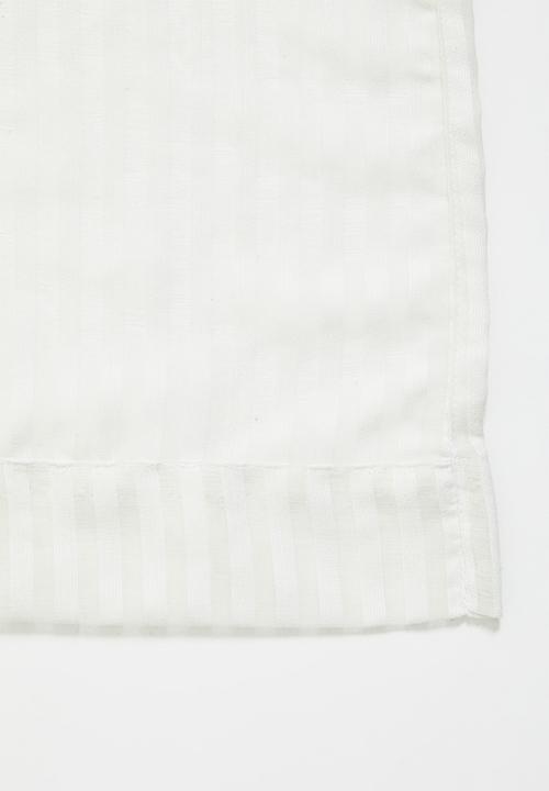 Sixth Floor - Chenille Stripe Taped Curtain - White