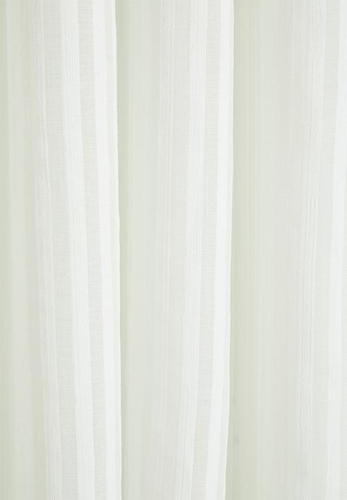 Sixth Floor - Chenille Stripe Eyelet Curtain - White