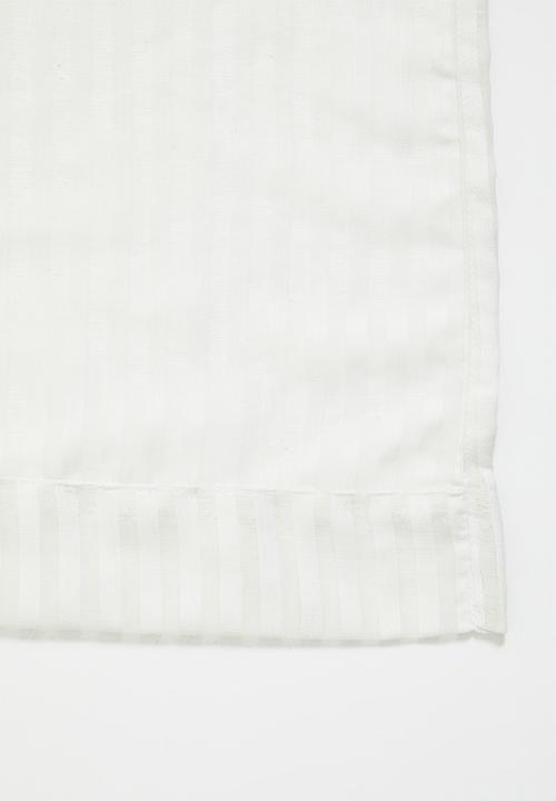 Sixth Floor - Chenille Stripe Eyelet Curtain - White