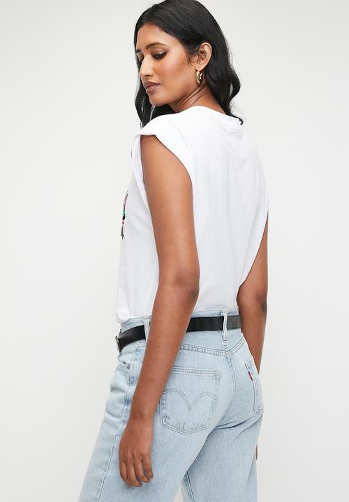 Superbalist - Extended sleeve bird tee - white