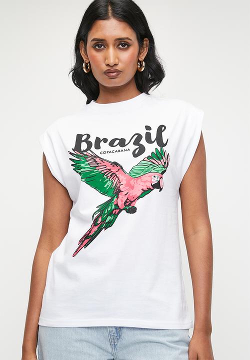 Superbalist - Extended sleeve bird tee - white
