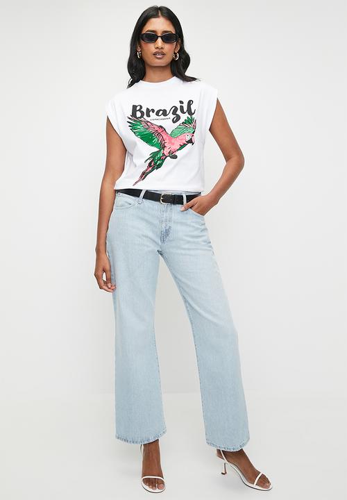 Superbalist - Extended sleeve bird tee - white