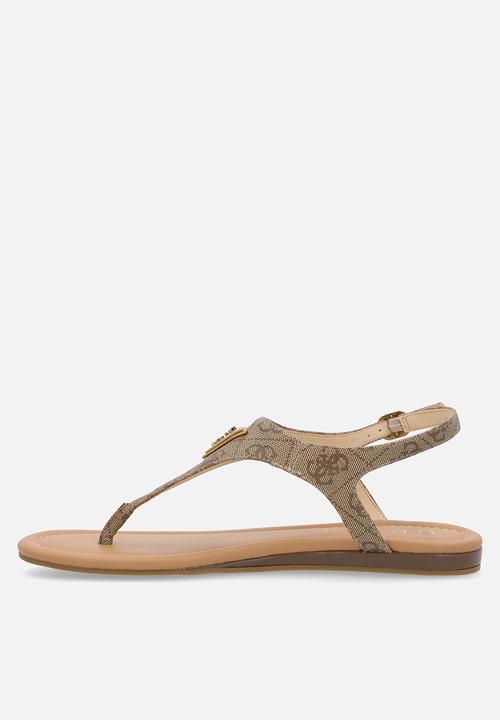 GUESS - Unali Sandal 4G Logo Basique -Beige / Brown