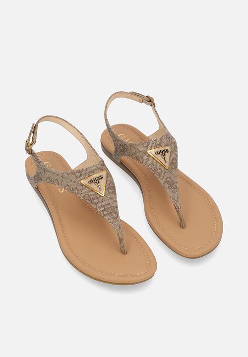 GUESS - Unali Sandal 4G Logo Basique -Beige / Brown