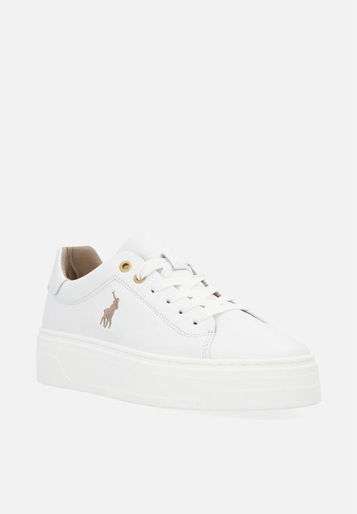 POLO - Platform leather sneaker - white