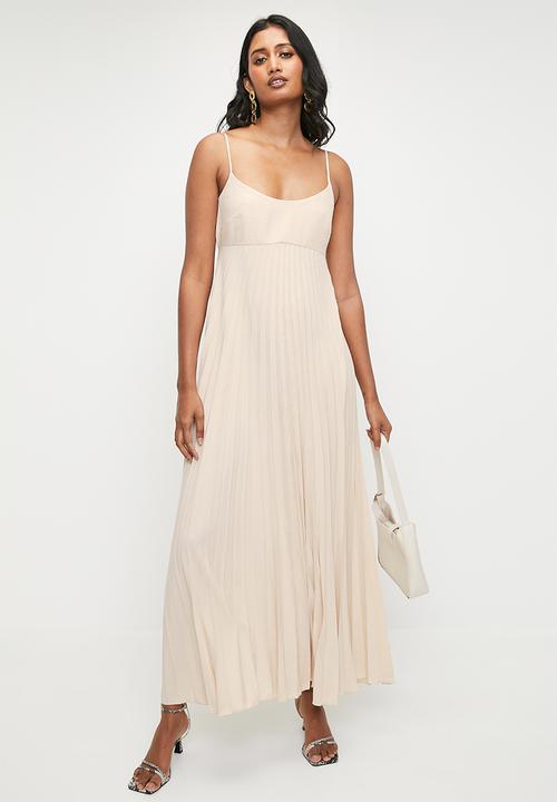 Superbalist - Pleated Trapeze Maxi Dress - Neutral