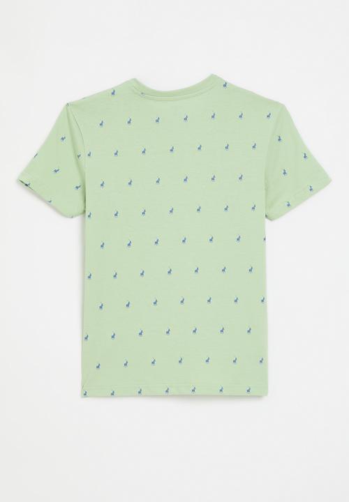 POLO - Boys sebastian monogram ss tee - sea green