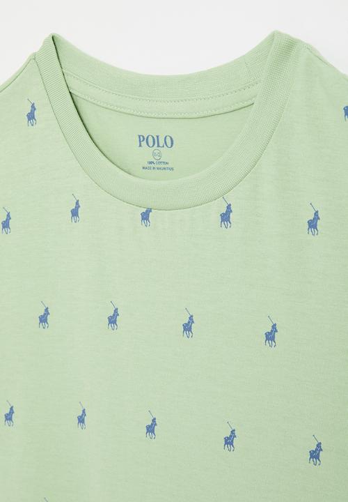 POLO - Boys sebastian monogram ss tee - sea green
