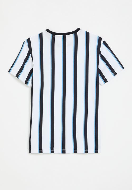 POLO - Boys liam vertical stripe printed tee - navy