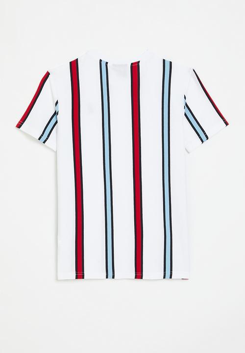 POLO - Boys blake striped tee - white