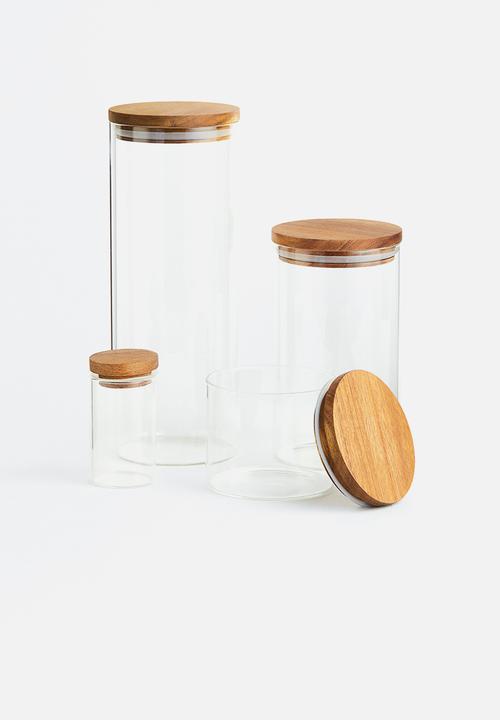 H&M - Tall glass jar with lid - clear glass