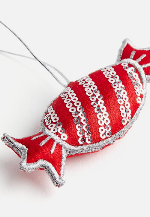 H&M - Embellished christmas tree decoration - red bon-bon 