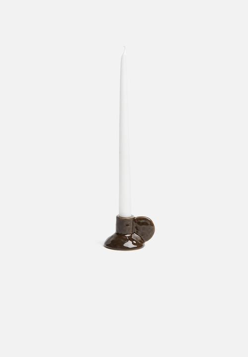 H&M - Stoneware candlestick - brown