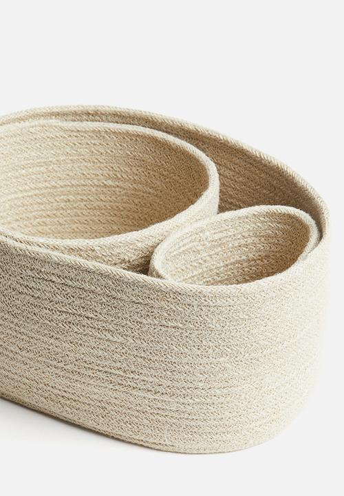 H&M - 3-Pack straw storage baskets - light beige
