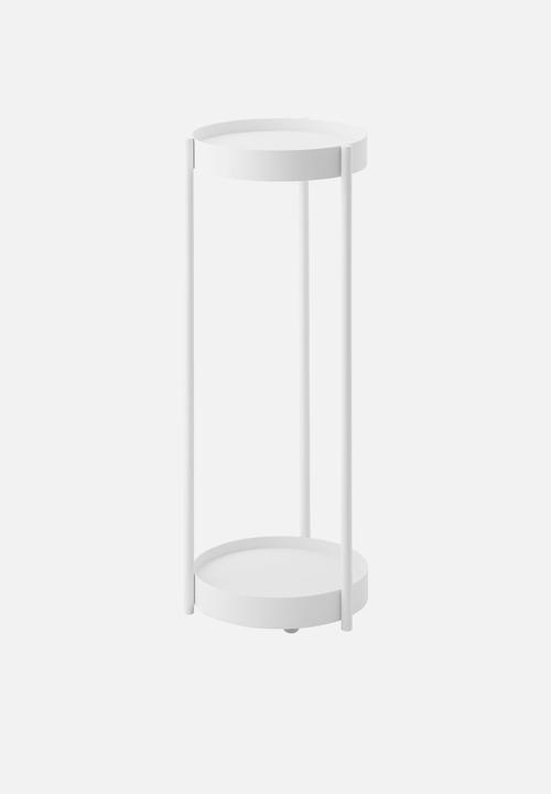 Yamazaki - TOWER 2-TIERED PLANT STAND WITH CASTER WHITE