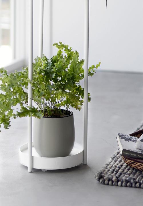 Yamazaki - TOWER 2-TIERED PLANT STAND WITH CASTER WHITE