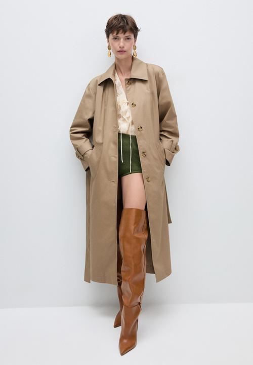 MANGO - Trench coat Rec - Light Beige