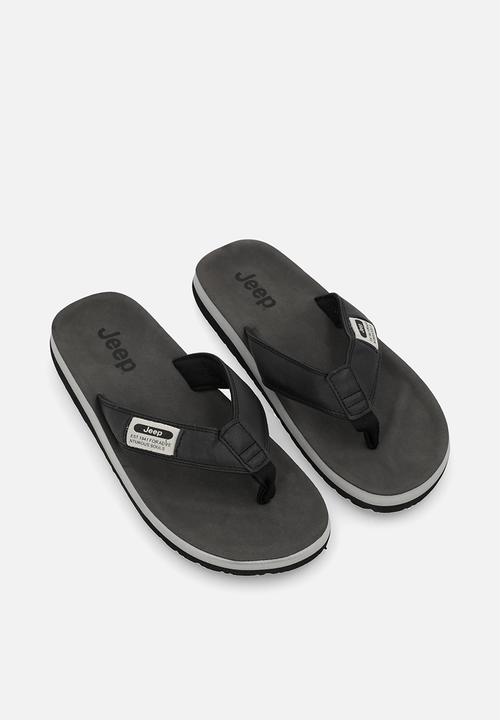 JEEP - Branded comfort thong sandal - black