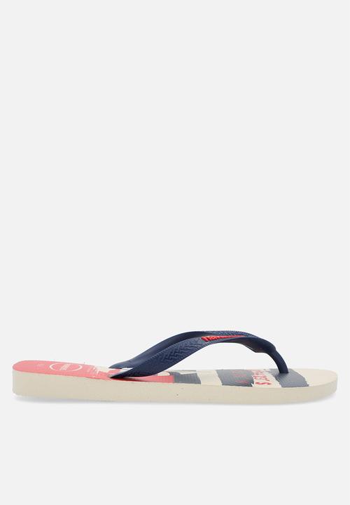 Havaianas - Top nautical - beige straw/navy blue/ruby red