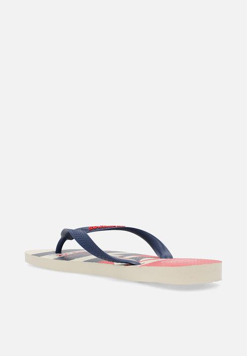 Havaianas - Top nautical - beige straw/navy blue/ruby red