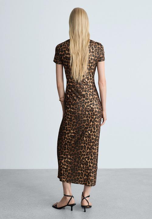 MANGO - Dress leo - brown