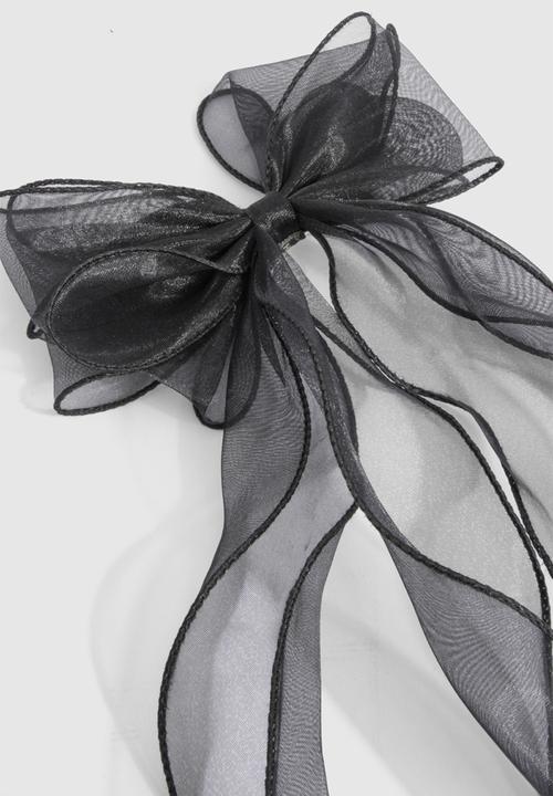 boohoo - Organza Hair Bow - black