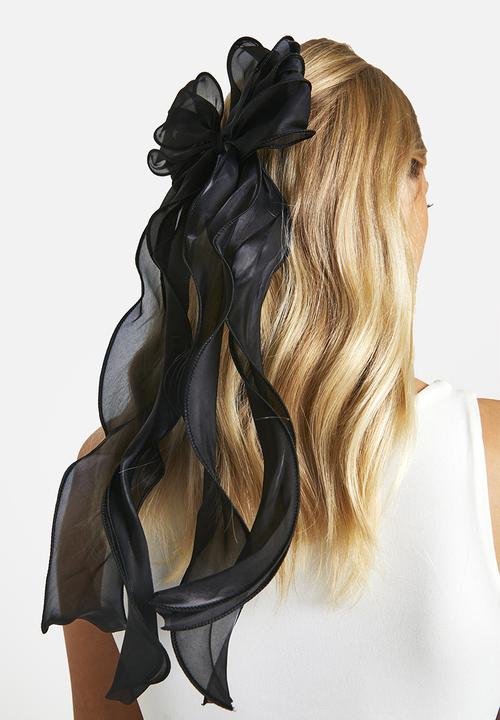 boohoo - Organza Hair Bow - black