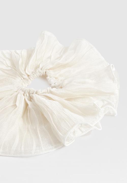 boohoo - Oversized Sheer Scrunchie - Ivory