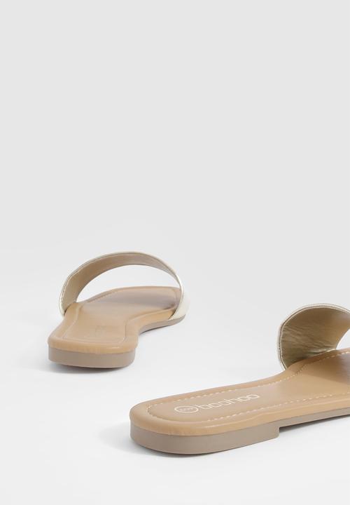 boohoo - Metallic Minimal Mule Sandals - Gold