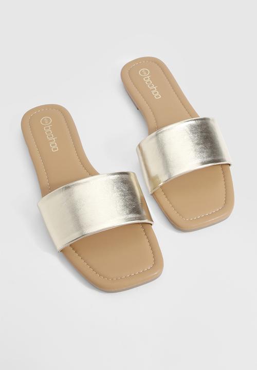 boohoo - Metallic Minimal Mule Sandals - Gold