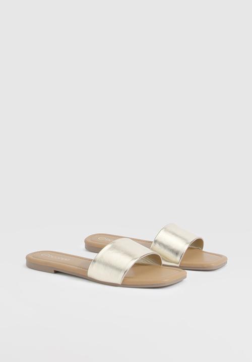 boohoo - Metallic Minimal Mule Sandals - Gold