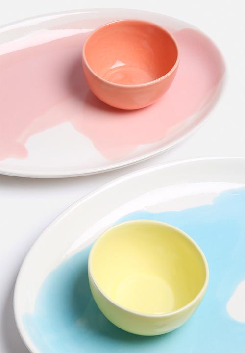 Urchin Art - Swirl platter & dip bowl set