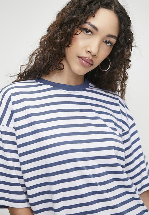 Superbalist - Oversized stripe tee - blue & white