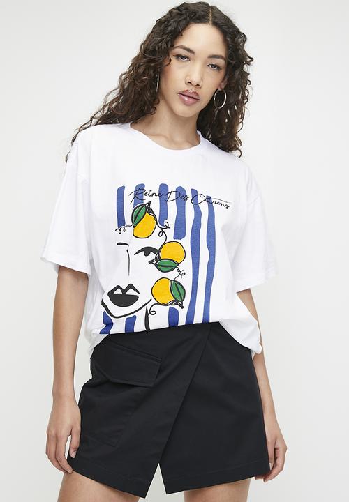 Superbalist - Blue face tee - white