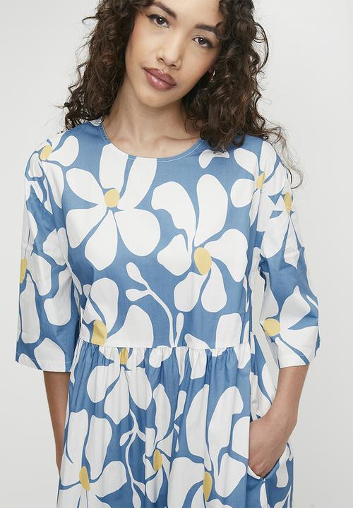 Superbalist - Printed Babydoll Midi Dress - Daisy AOP