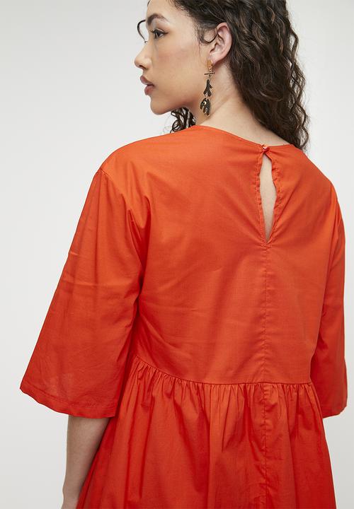 Superbalist - Babydoll Midi Dress - Orange